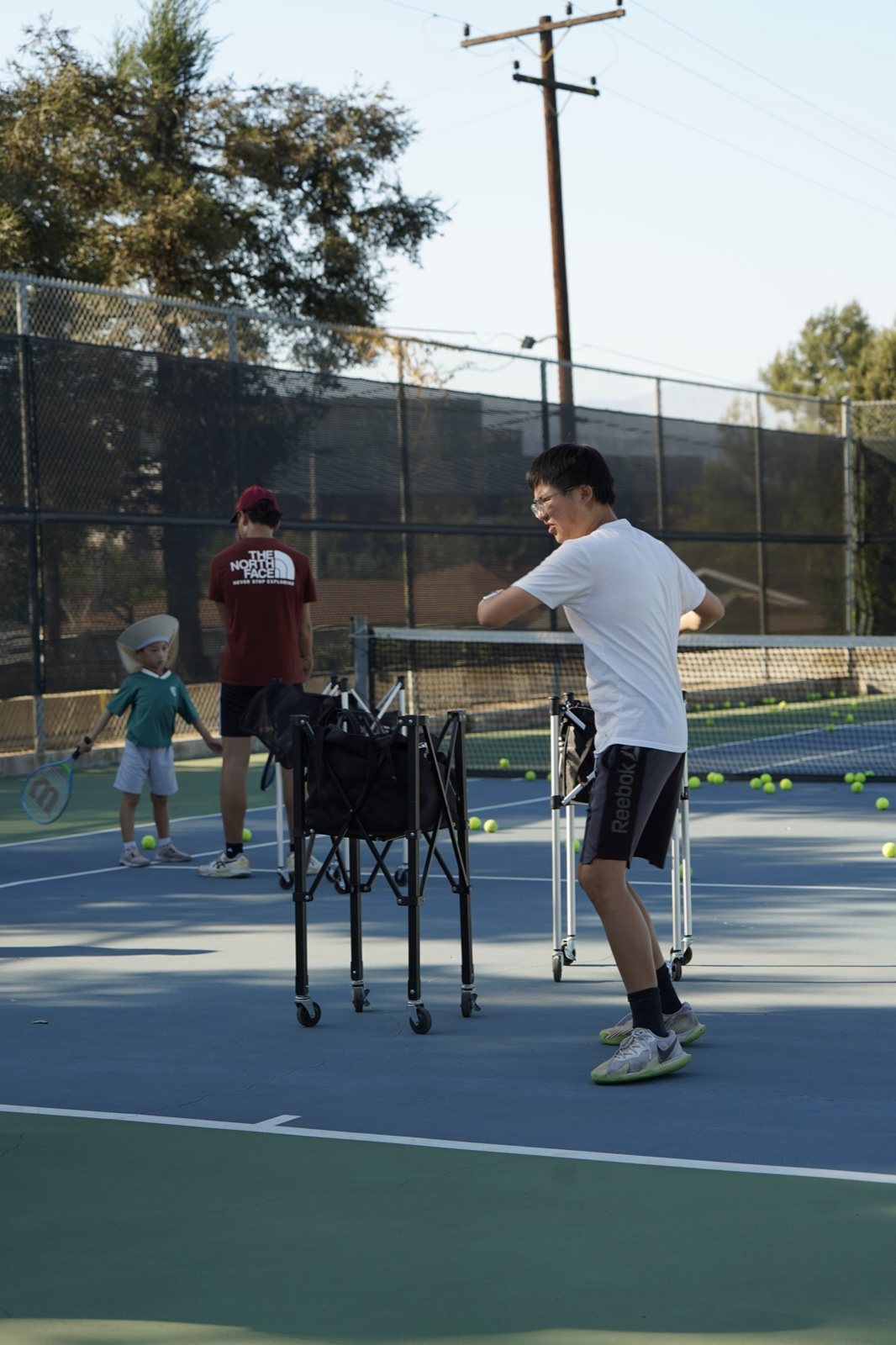 Kids at a Racket Outreach Saturday clinic, Fall 2026