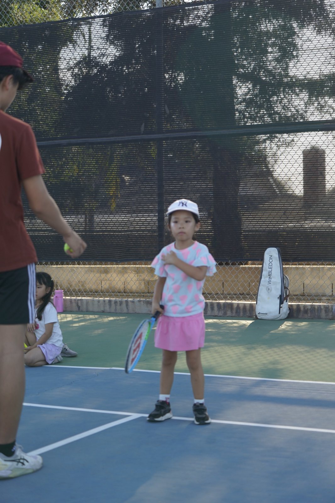 Kids at a Racket Outreach Saturday clinic, Fall 2026