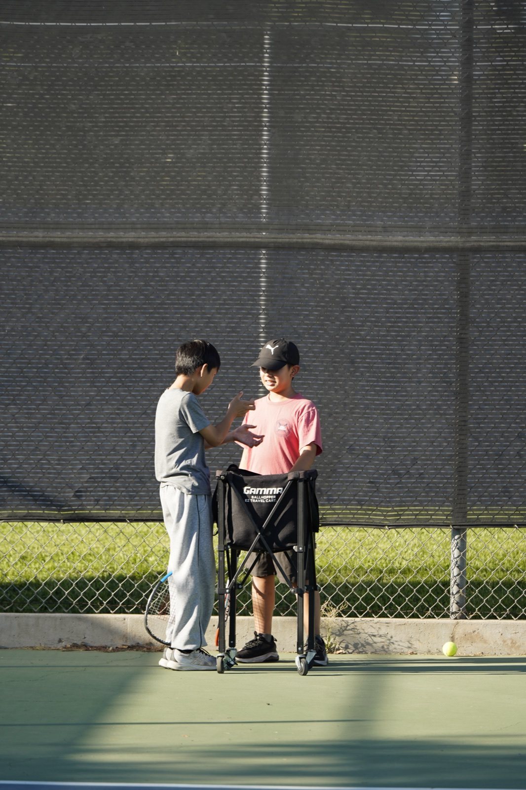 Kids at a Racket Outreach Saturday clinic, Fall 2026